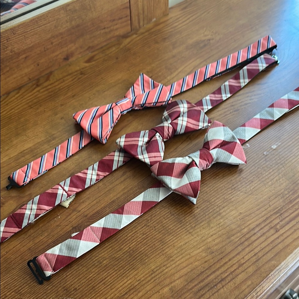 Stylish Bow Tie Set - Red and Pink